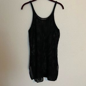 Knitted black bathing suit cover up, Size Medium